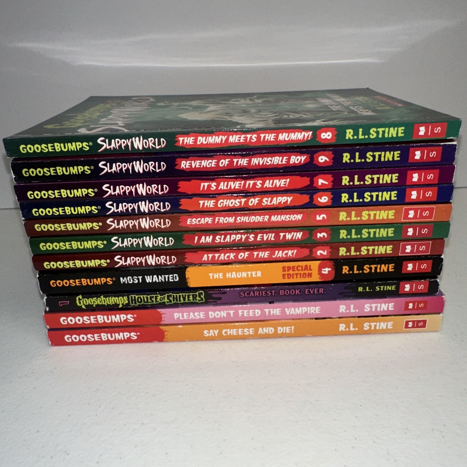 Goosebumps Books. 11pc Lot. SlappyWorld. Most Wanted. House Of Shivers.