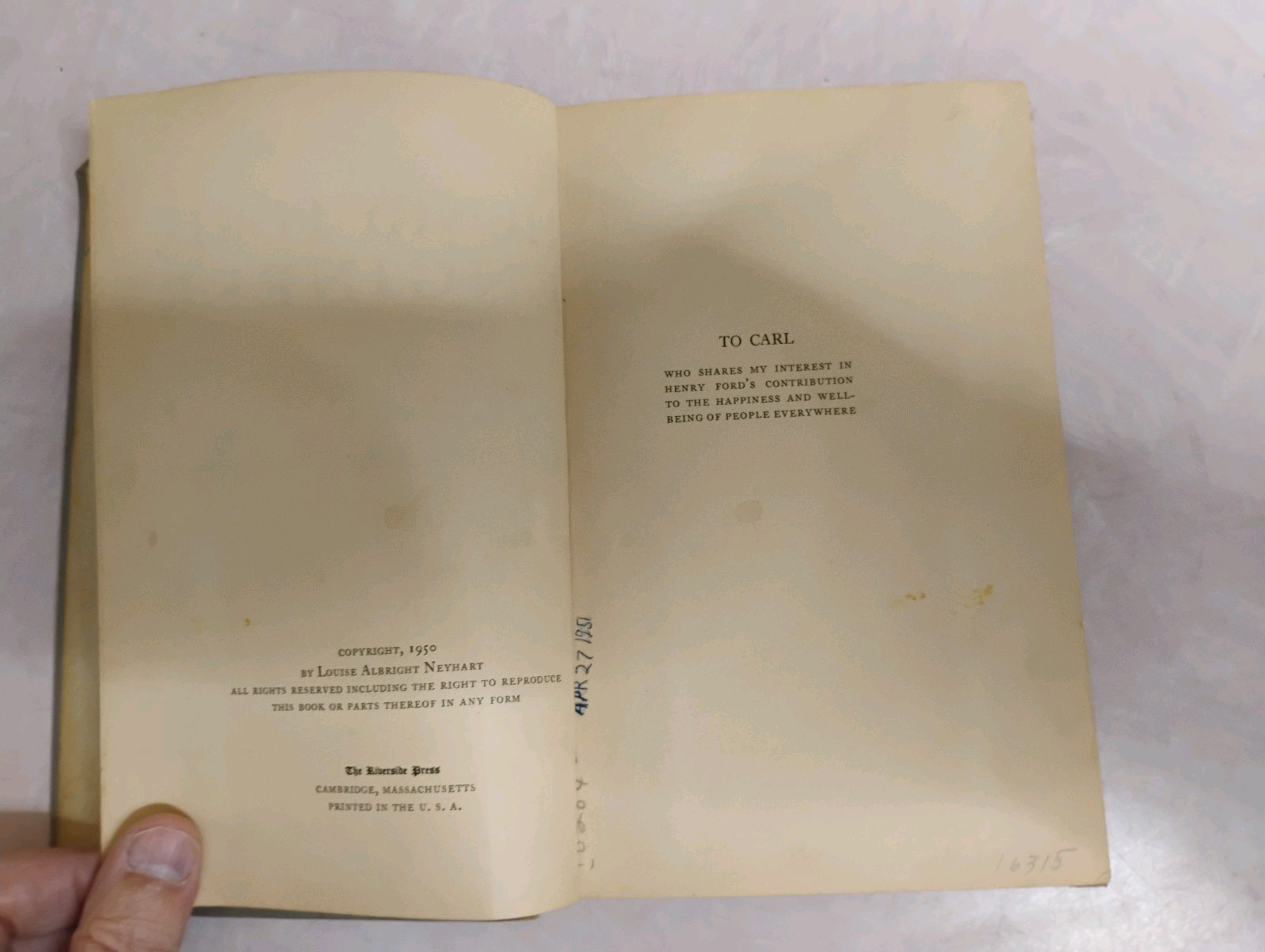 Henry Ford Engineer 1950 Louis Albright Neyhart Vintage Book