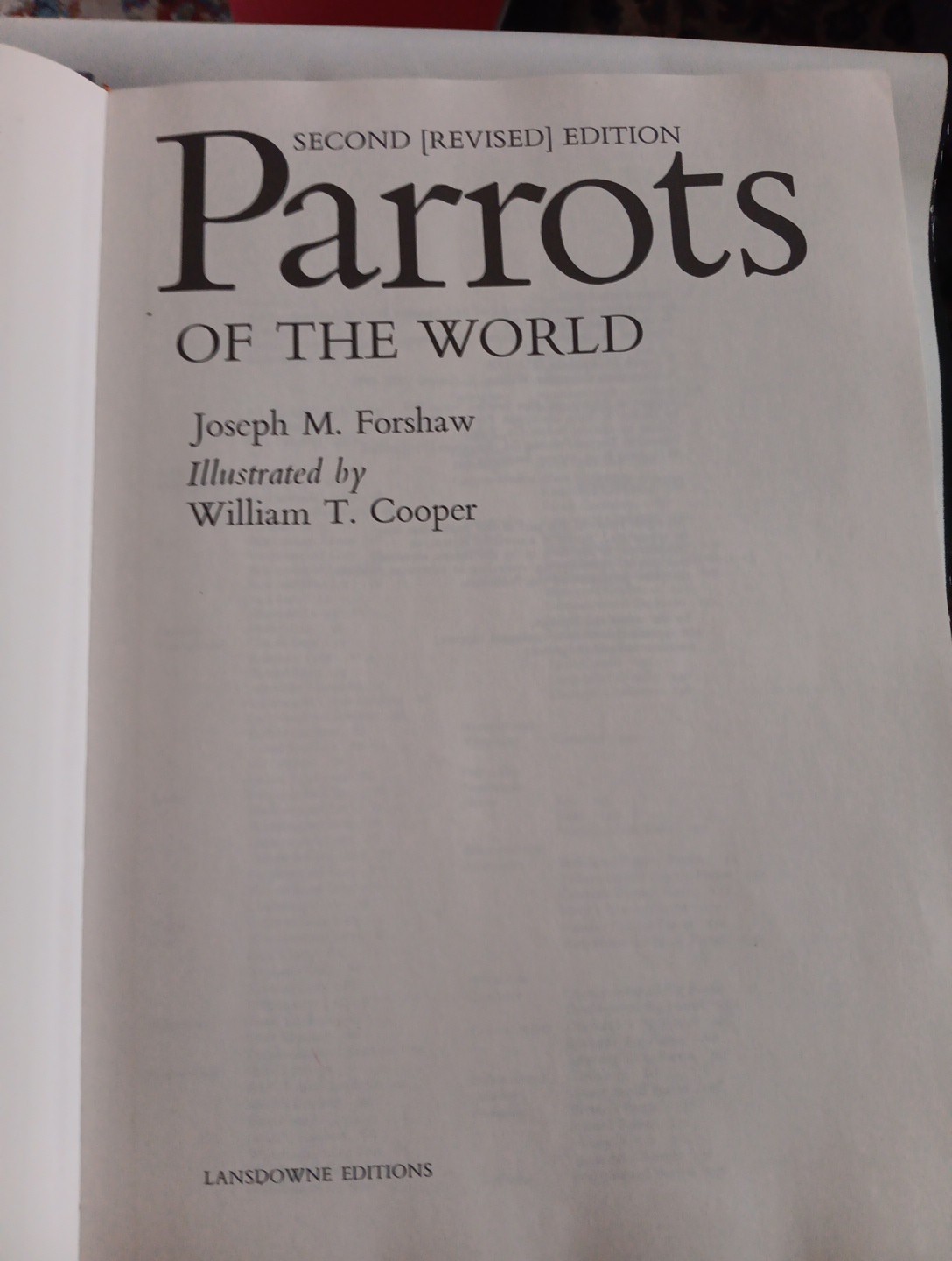 PARROTS OF THE WORLD by Joseph M.Forshaw (1978, HARDCOVER, 2ND Edition)
