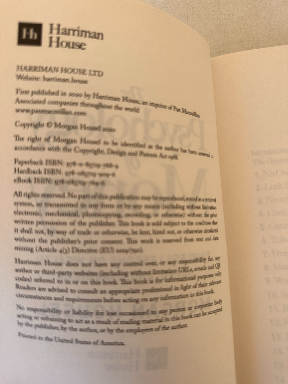 The Psychology of Money Books for Adults, Timeless Lessons on Wealth, Greed, Hap
