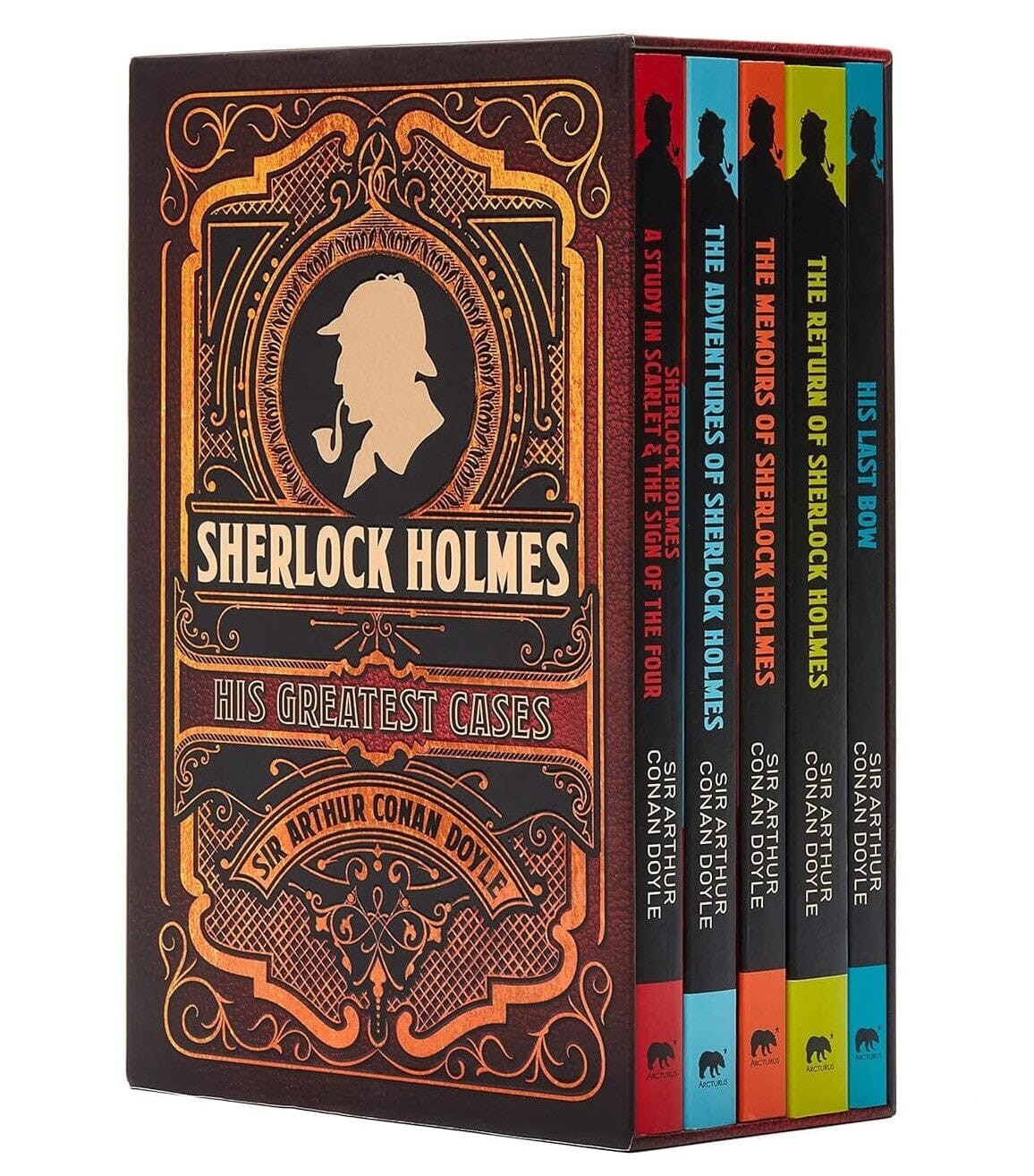 Sherlock Holmes His Greatest Cases 5 Books Paperback Set — By Arthur Conan Doyle