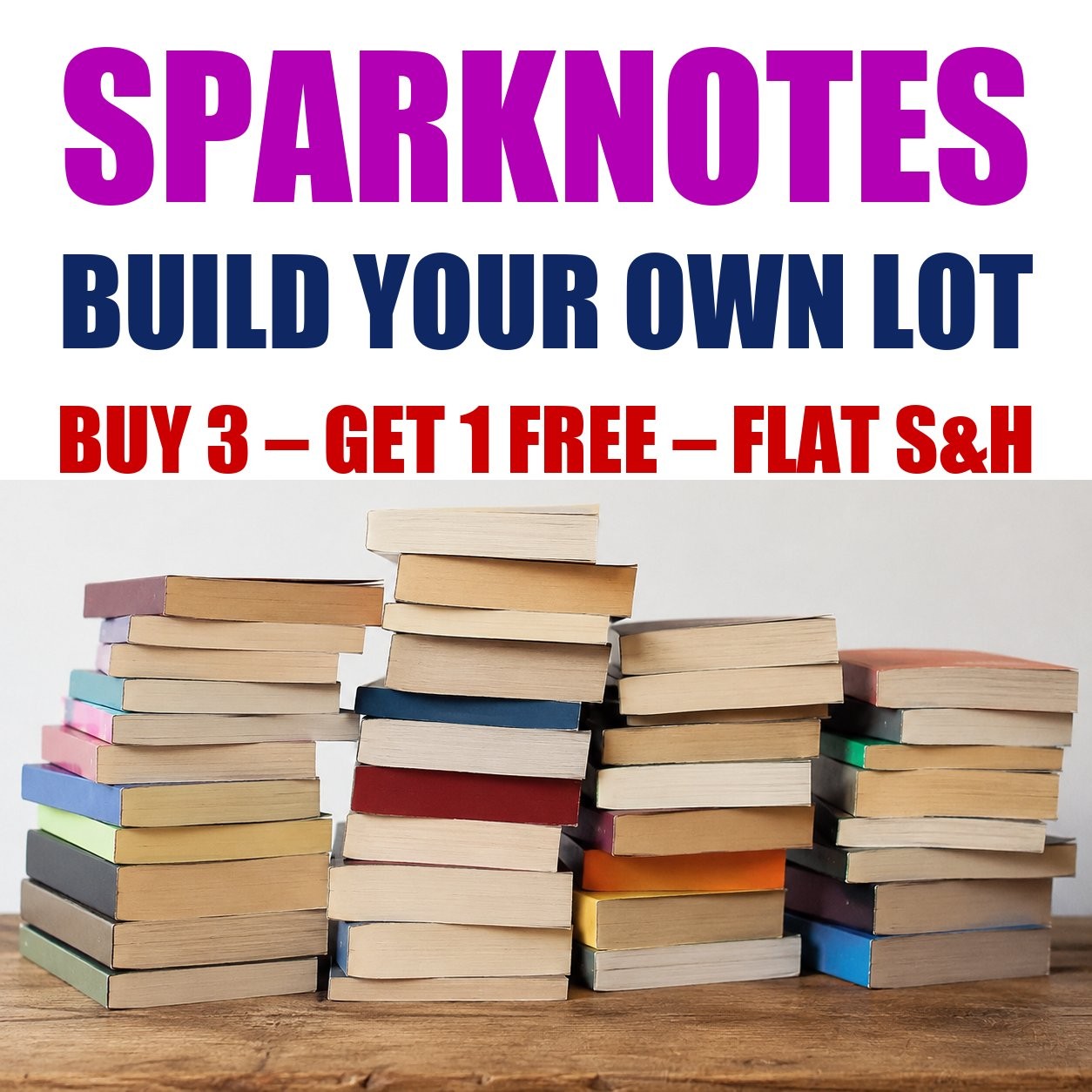 Sparknotes Paperback Books — Build Your Own Book Lot — Flat Shipping