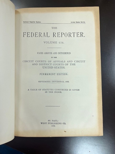 Lot of 5 Federal Reporter Antique Law Books 1900s Vols 124 125 126 127 128