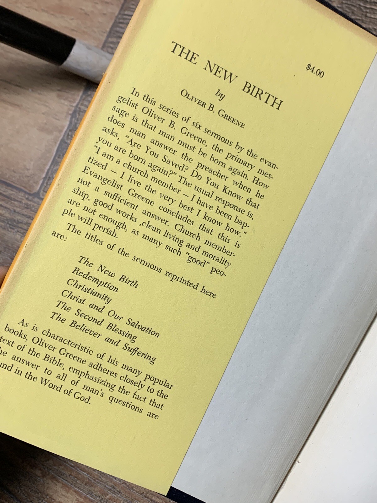 The New Birth by Oliver B. Greene First Printing 1966