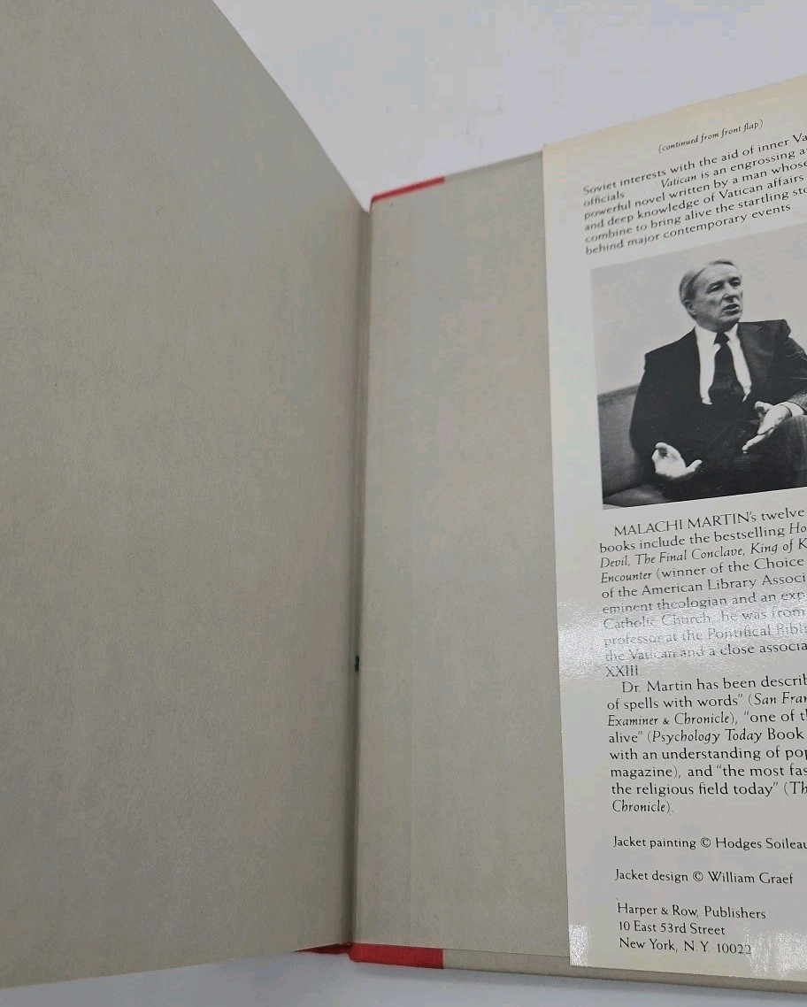 Vatican by Malachi Martin 1986 First Edition Hardcover