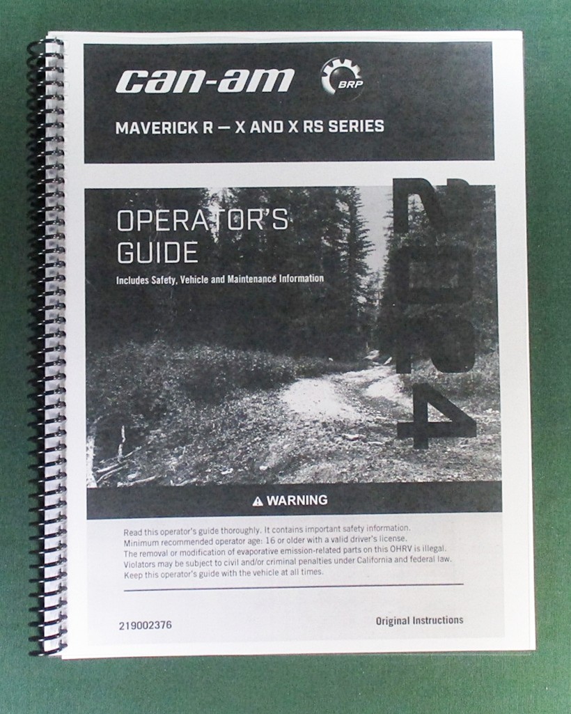 2024 Can-Am Maverick R X rs Owner’s Manual: 268 Pages & Protective Covers