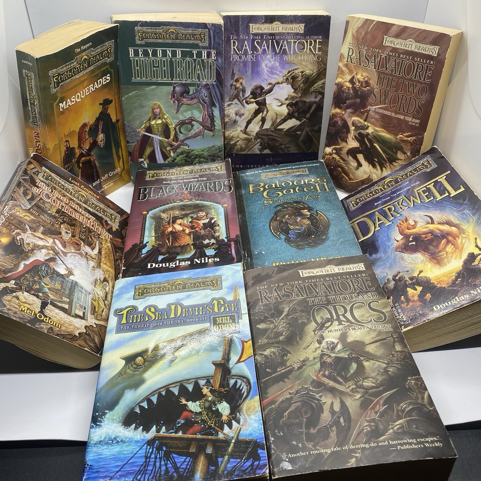 Forgotten Realms Book Lot 10 R.A. Salvatore Mel Odom Douglas Niles Paperback