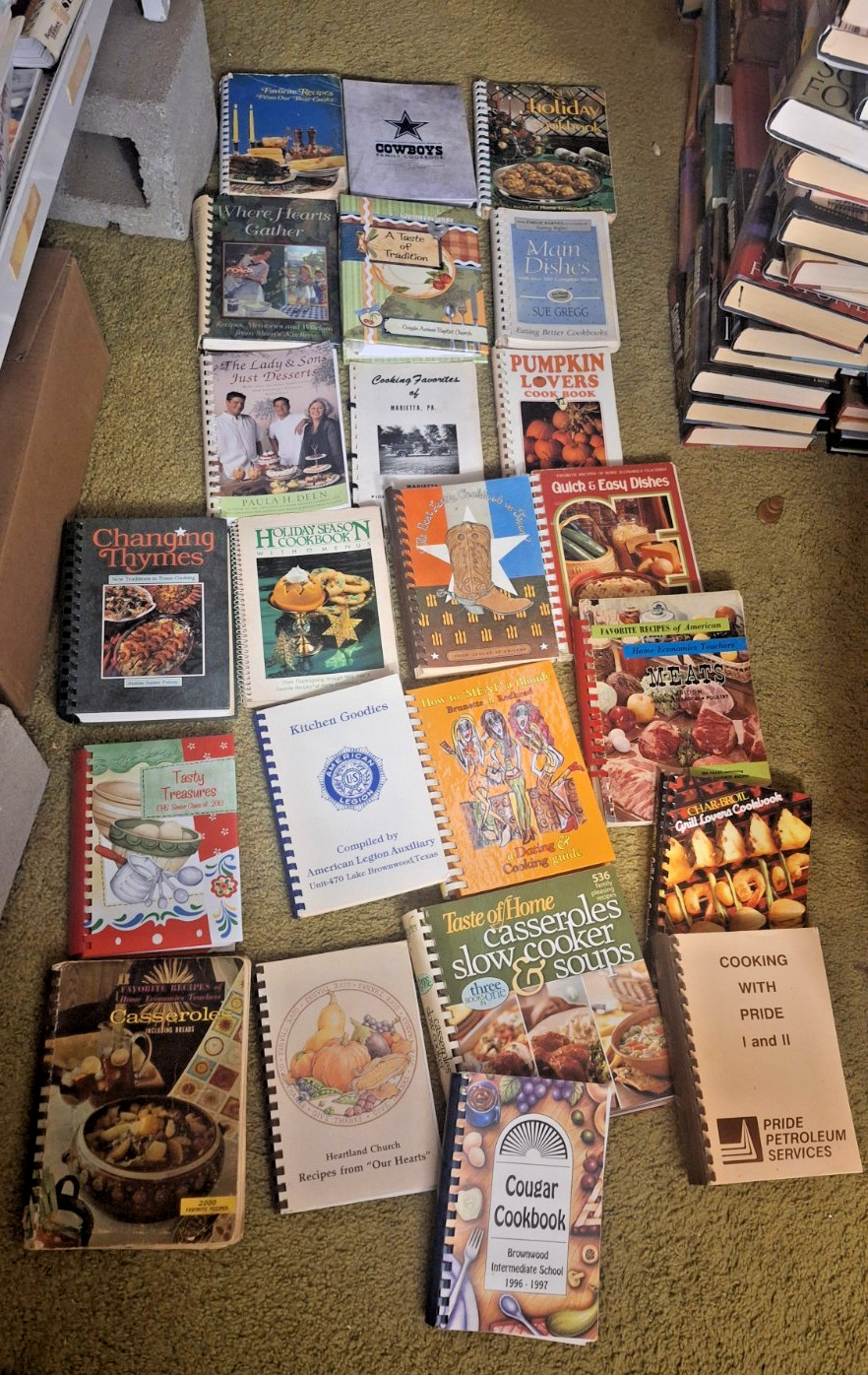 Lot of 25 Spiral Bound Church/Organization Fundraiser Cookbooks