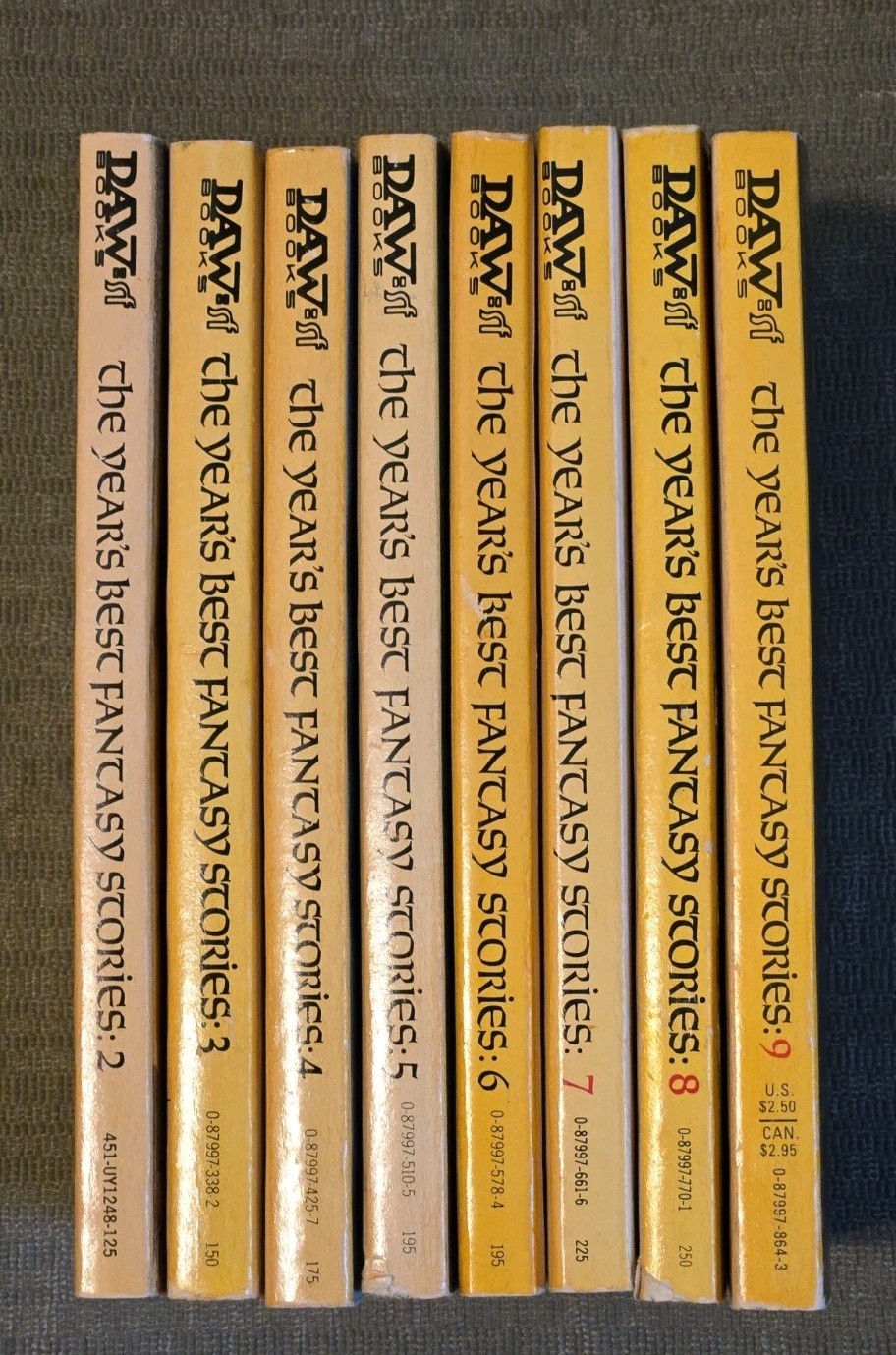 Lot of 8 THE YEAR’S BEST FANTASY STORIES #2-#9 1st Editions DAW Lin Carter Saha