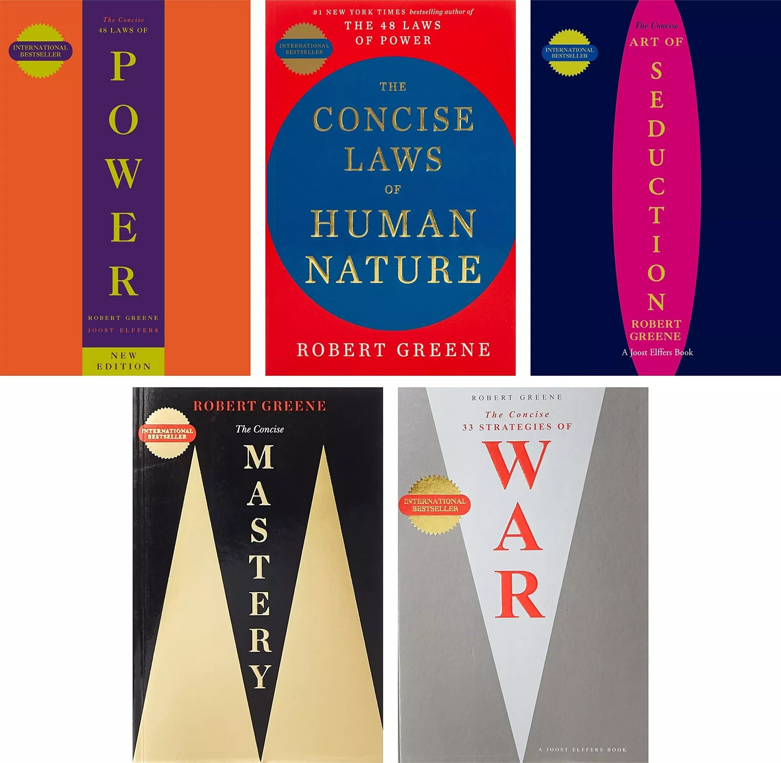 Robert Greene Collection 5 Books Set — [CONCISE]] Seduction, Power, Mastery, War