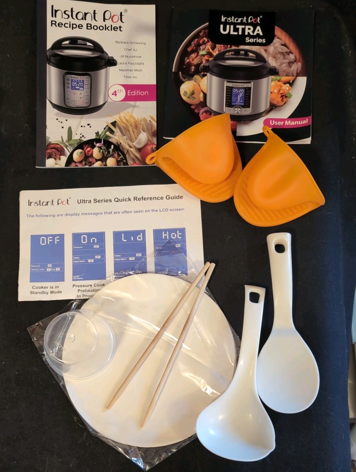 INSTANT POT ULTRA SERIES User Manual Booklet, recipes, utensils, hot pads