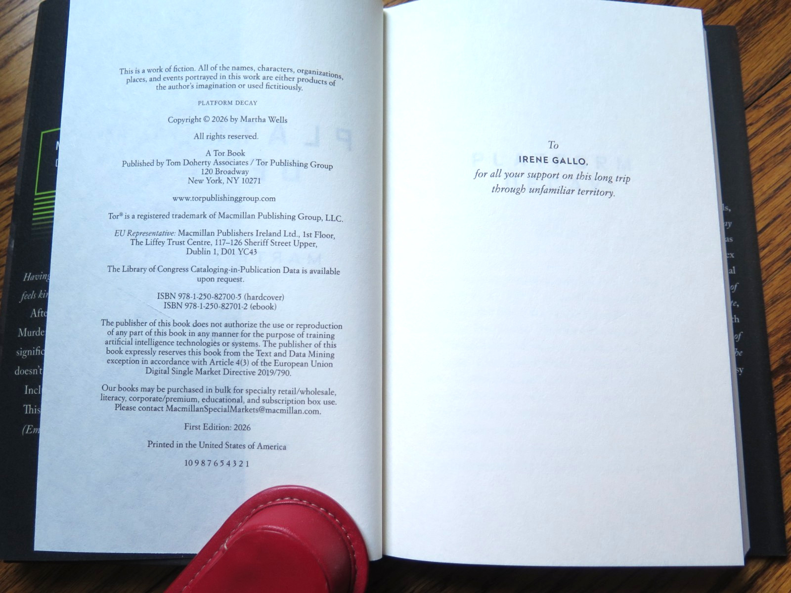 SIGNED by Martha Wells | PLATFORM DECAY| 1st Edition, 1st Printing | Murderbot