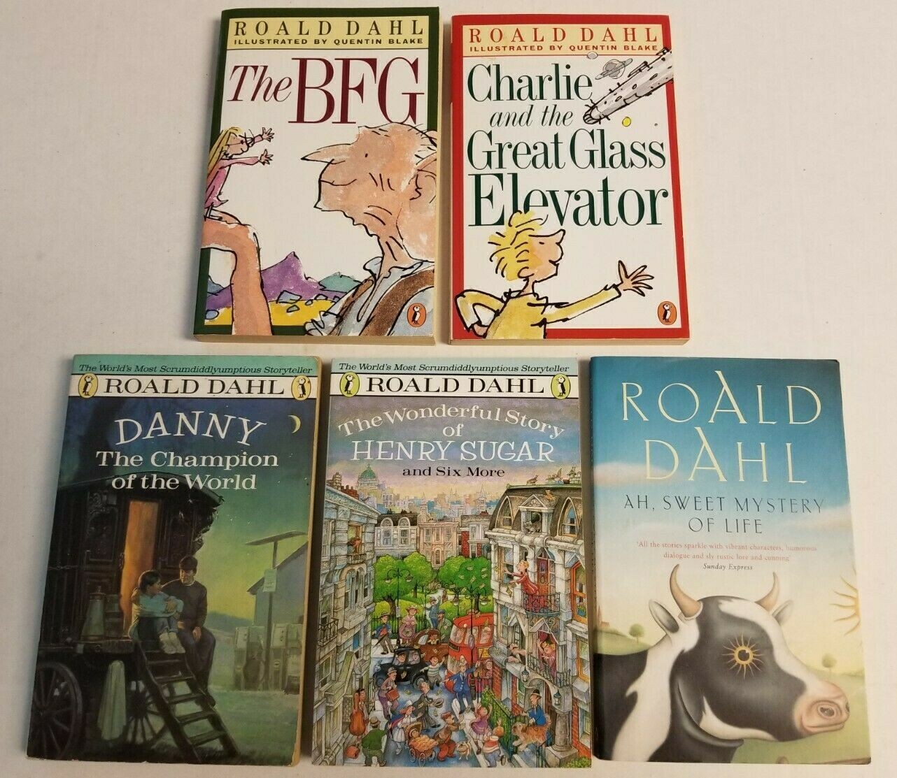 5 ROALD DAHL Children Books Lot: BFG Danny Champion of World Charlie Henry Sugar