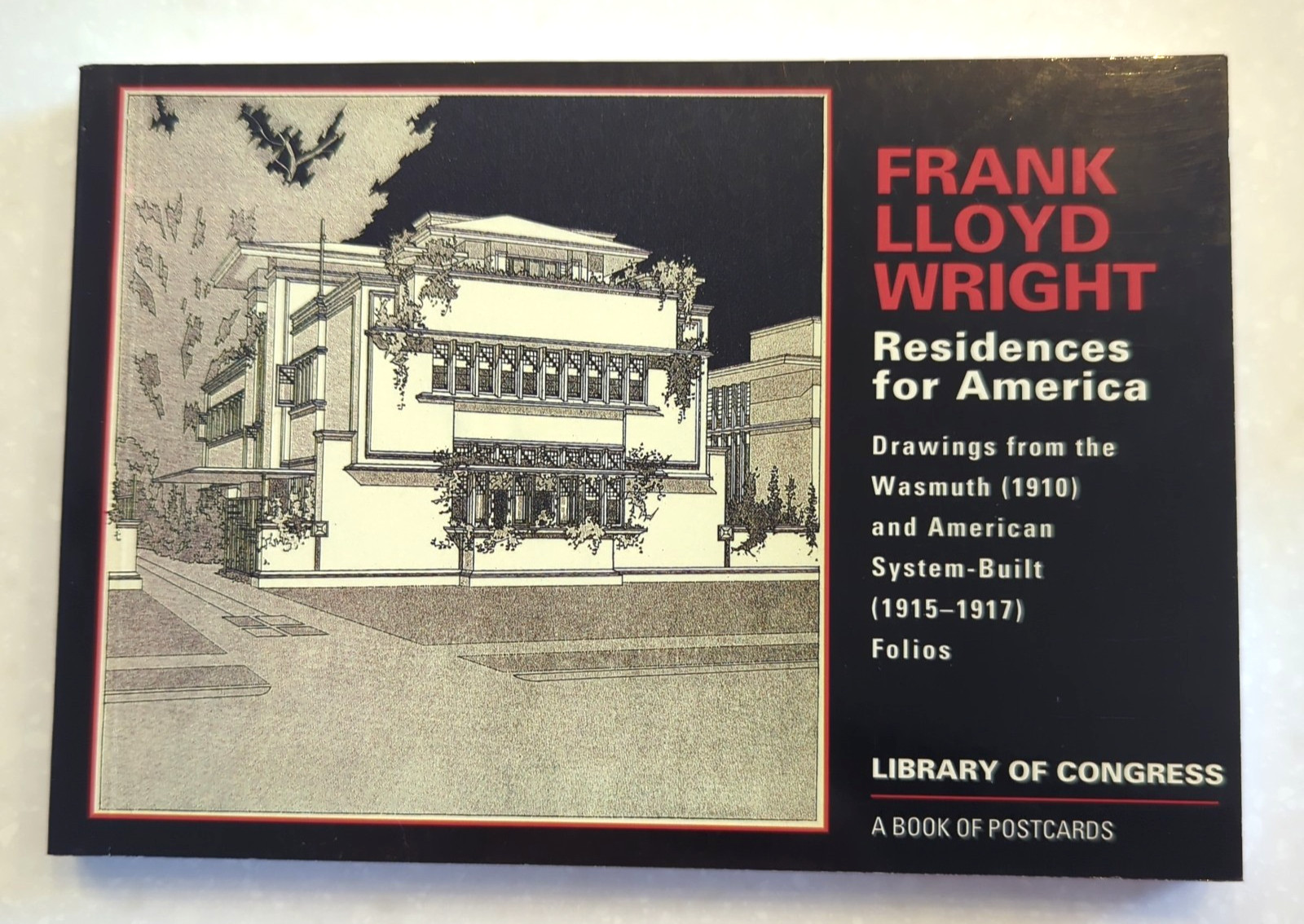 Frank Lloyd Wright Residences for America Wasmuth Book of 30 Postcards 1994 NEW