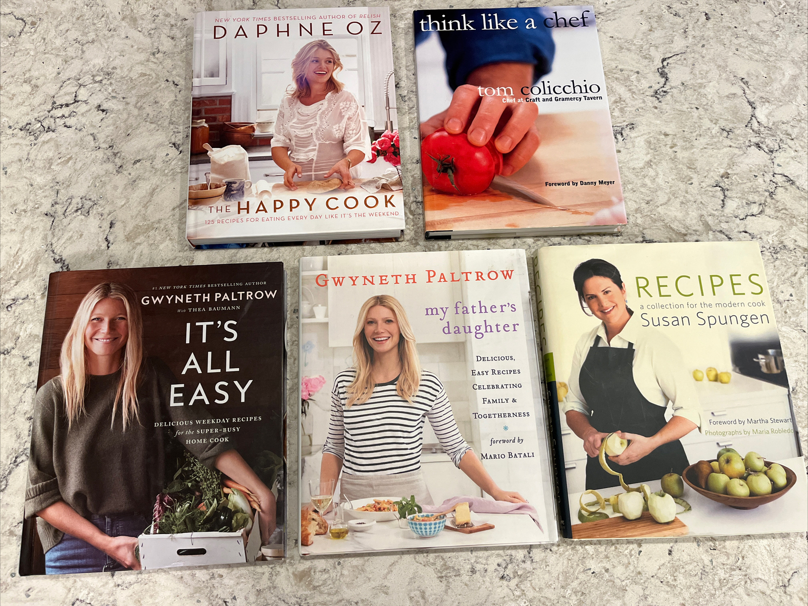 Lot 5 Cookbooks Happy Cook Oz, Think Like Chef, Paltrow It’s All Easy, Daughter