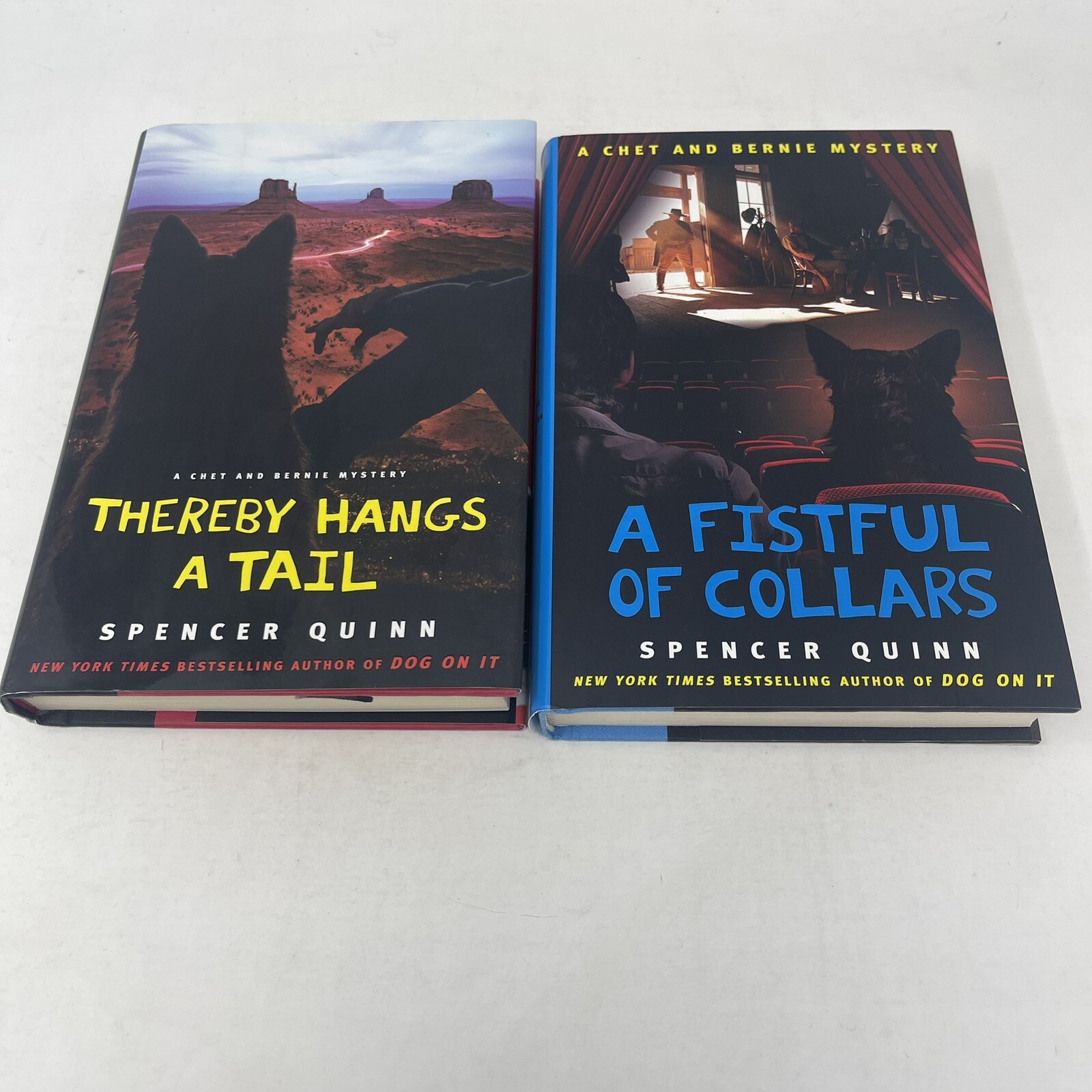 Spencer Quinn 2 Book Lot HC DJ Fistful Collars Thereby Hangs Tail Chet Bernie