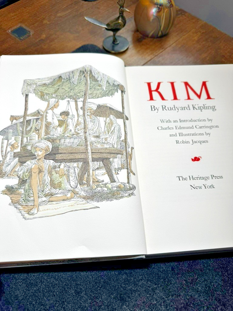 Rudyard Kipling KIM Heritage Press Illustrated Robin Jacques 1962 HC Slip Cover