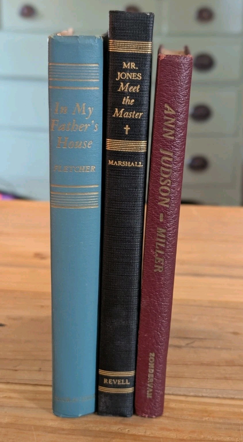 Lot Of 3 Vintage Christian HC Biographical Books Ann Judson Lee Nies Peter Marsh