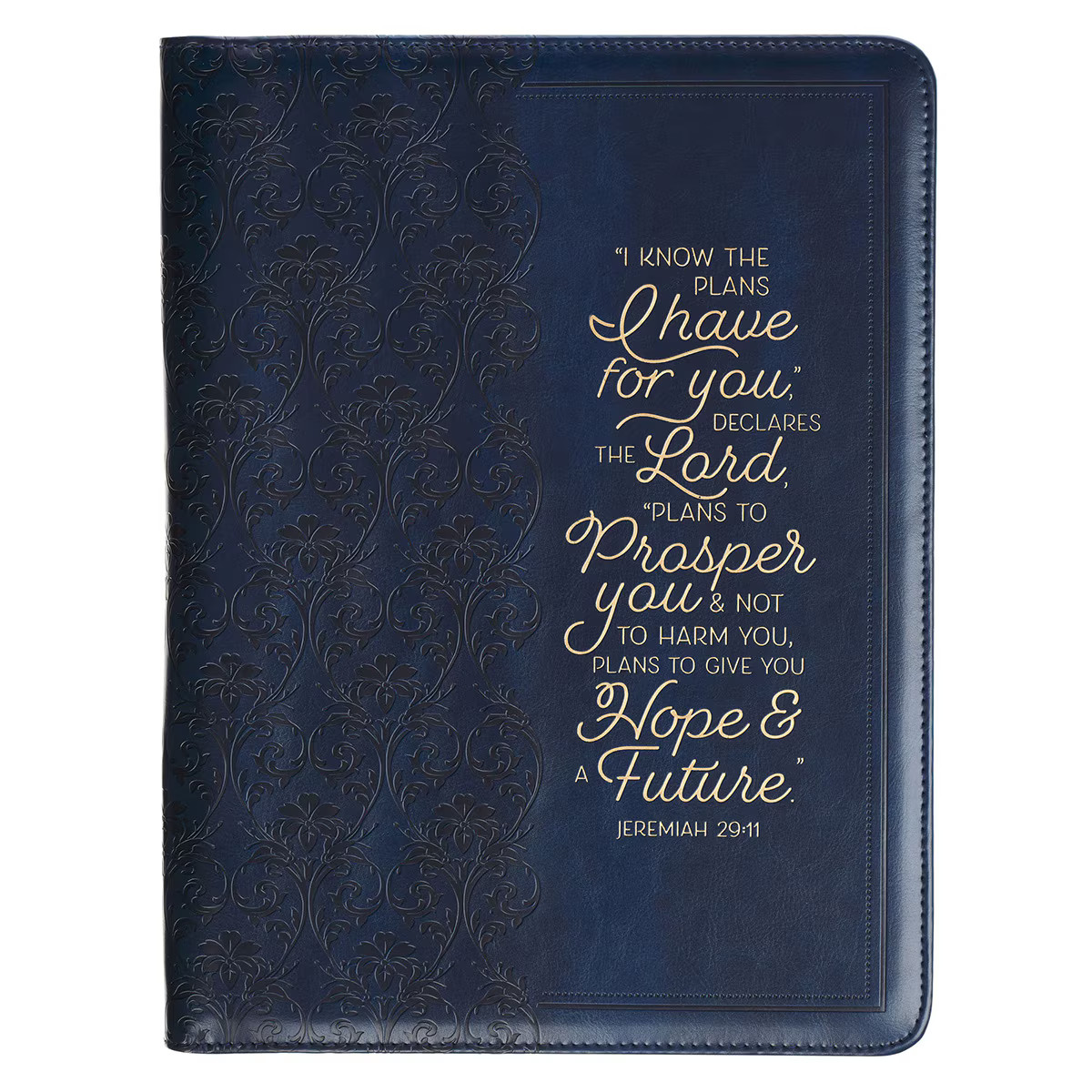 Premium Vegan Leather Zippered Portfolio for Women, Men & Grads w/Inspirational