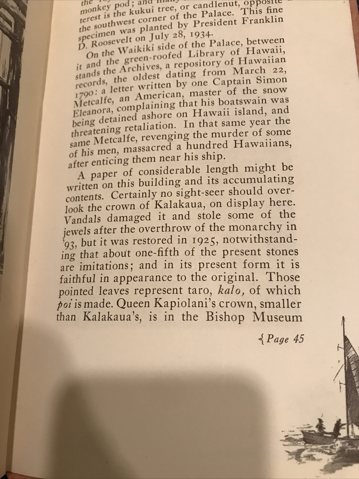 1936 Booklet: The Story Of Iolani Palace, by Andrew Farrell. 52 Pages. Hawaii
