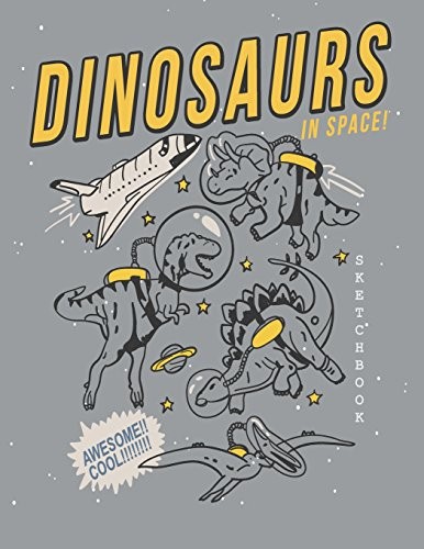 SKETCH BOOK: DINOSAUR COVER (8.5 X 11) INCHES 110 PAGES, By Char Story BRAND NEW