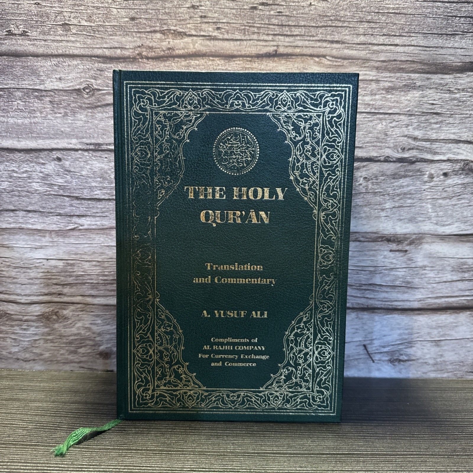 Vintage The Holy Quran by A. Yusuf Ali AL Rajhi Company 1983 Green Gold Print