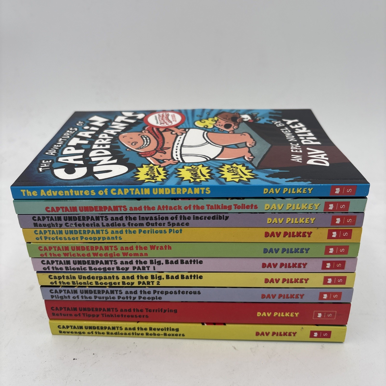 Captain Underpants 10 Book Lot Complete Series 1-10 Dav Pilkey Brand New C5-68