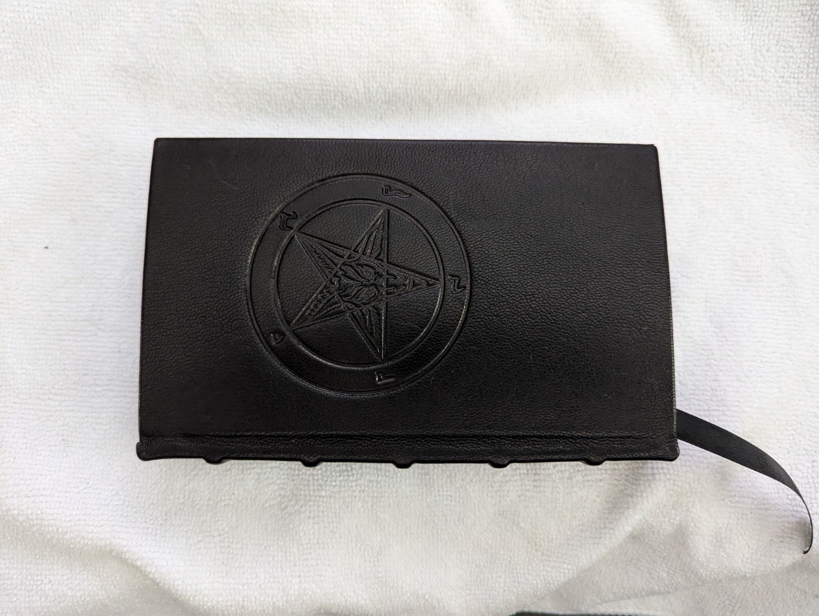 The Satanic Bible Anton La Vey Church of Satan leatherbound leather