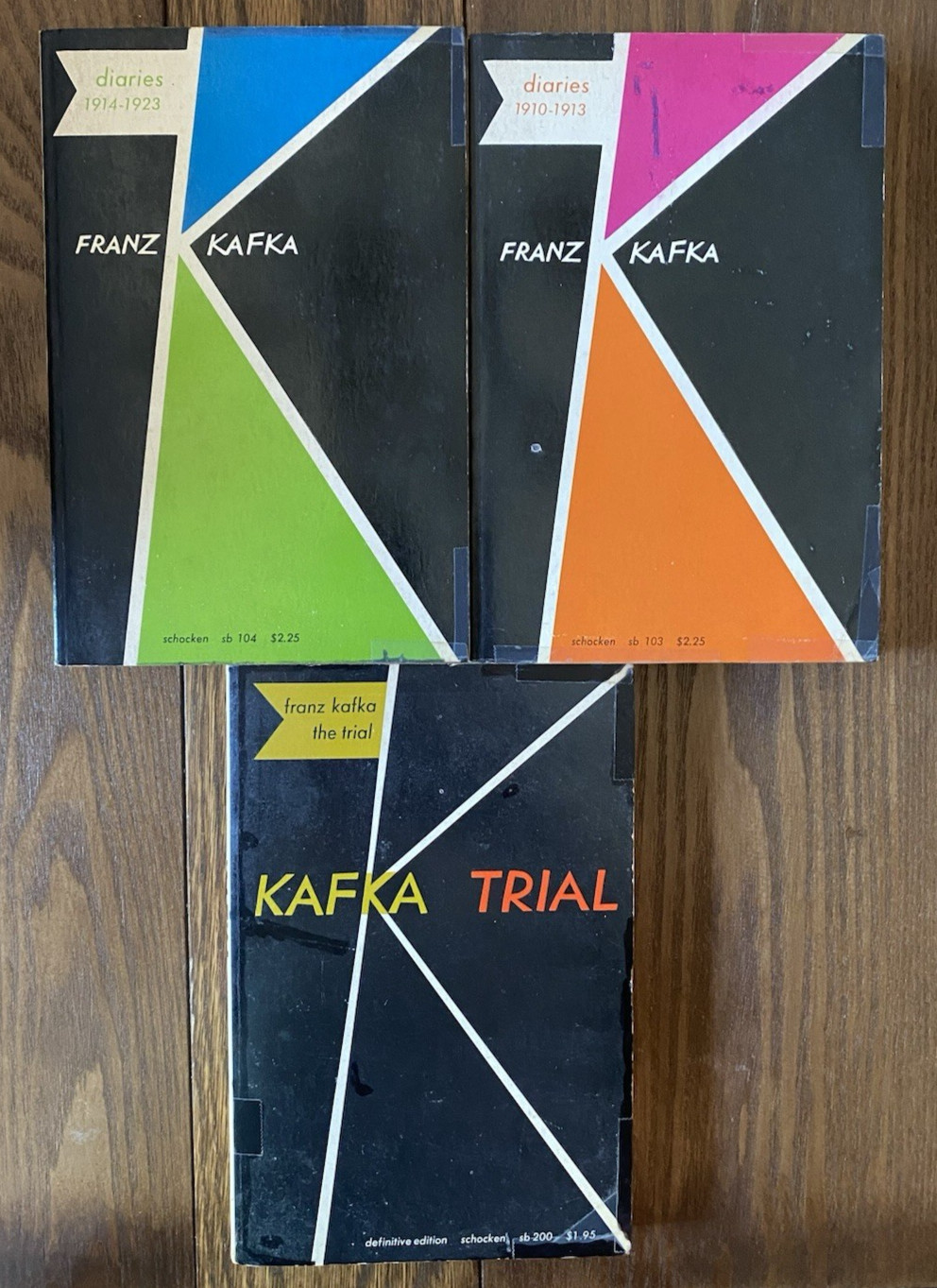 Franz Kafka Lot of 3 Trial Diaries 1910-1913 Diaries 1914-1923 SC Schocken 1970s
