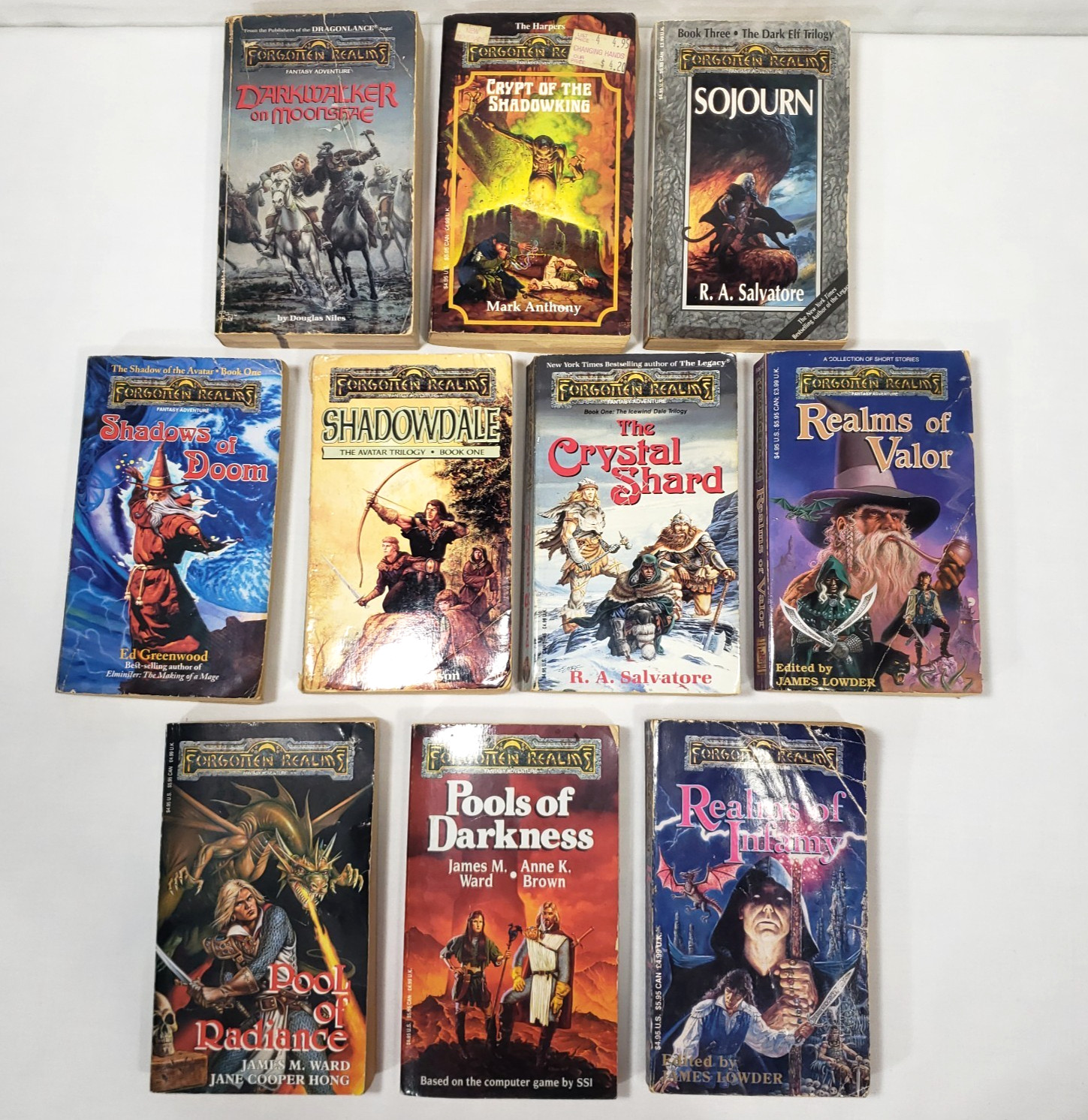 Forgotten Realms Books Lot 10 Vintage Novels TSR Legend Of Drizzt R A Salvatore