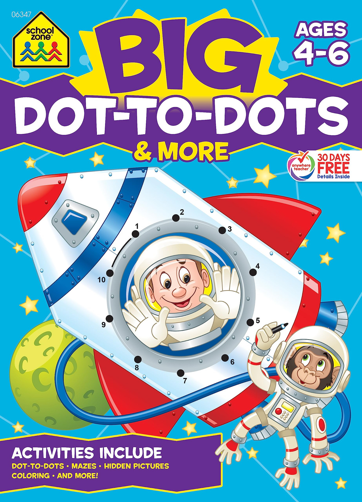 School Zone — Big Dot-to-Dots & More Workbook — 320 Pages, Ages 4 to 6, Pres…