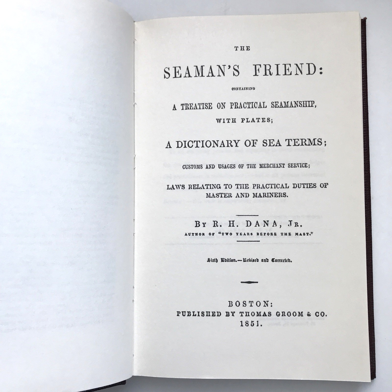 THE SEAMAN’S FRIEND (1851) By Richard Henry Dana — HC 1979 Facsimile Reprint