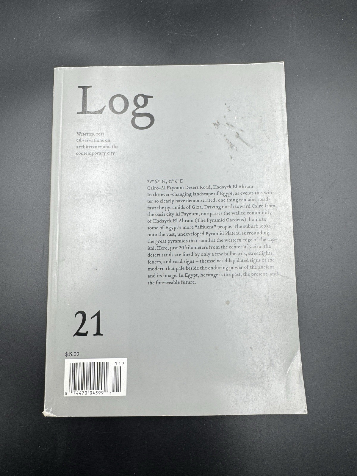 Log 21 Winter 2011 Architecture Journal Rem Koolhaas Eisenman Gehry