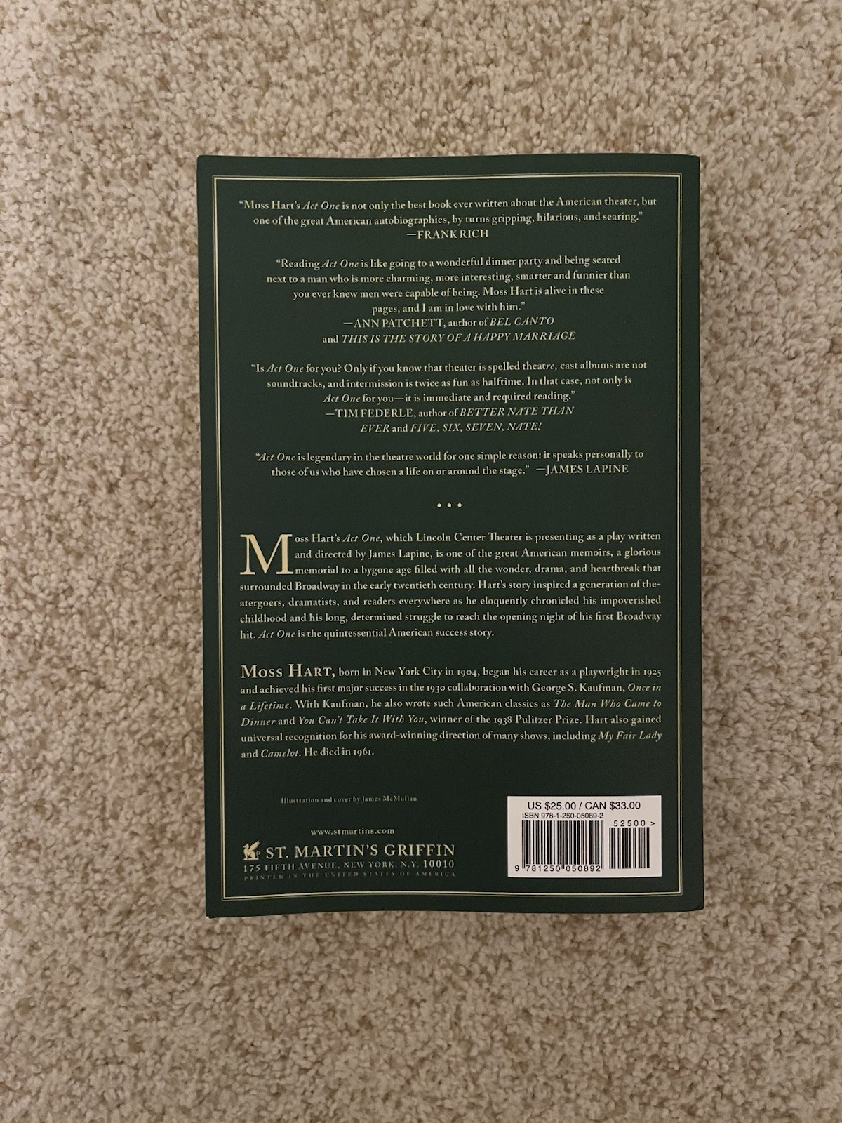 Act One: An Autobiography by Moss Hart (2014, Trade Paperback)