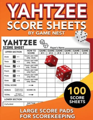 Yahtzee Score Sheets: 100 Large Score Pads for Scorekeeping | 8.5″ x 11” Yahtze