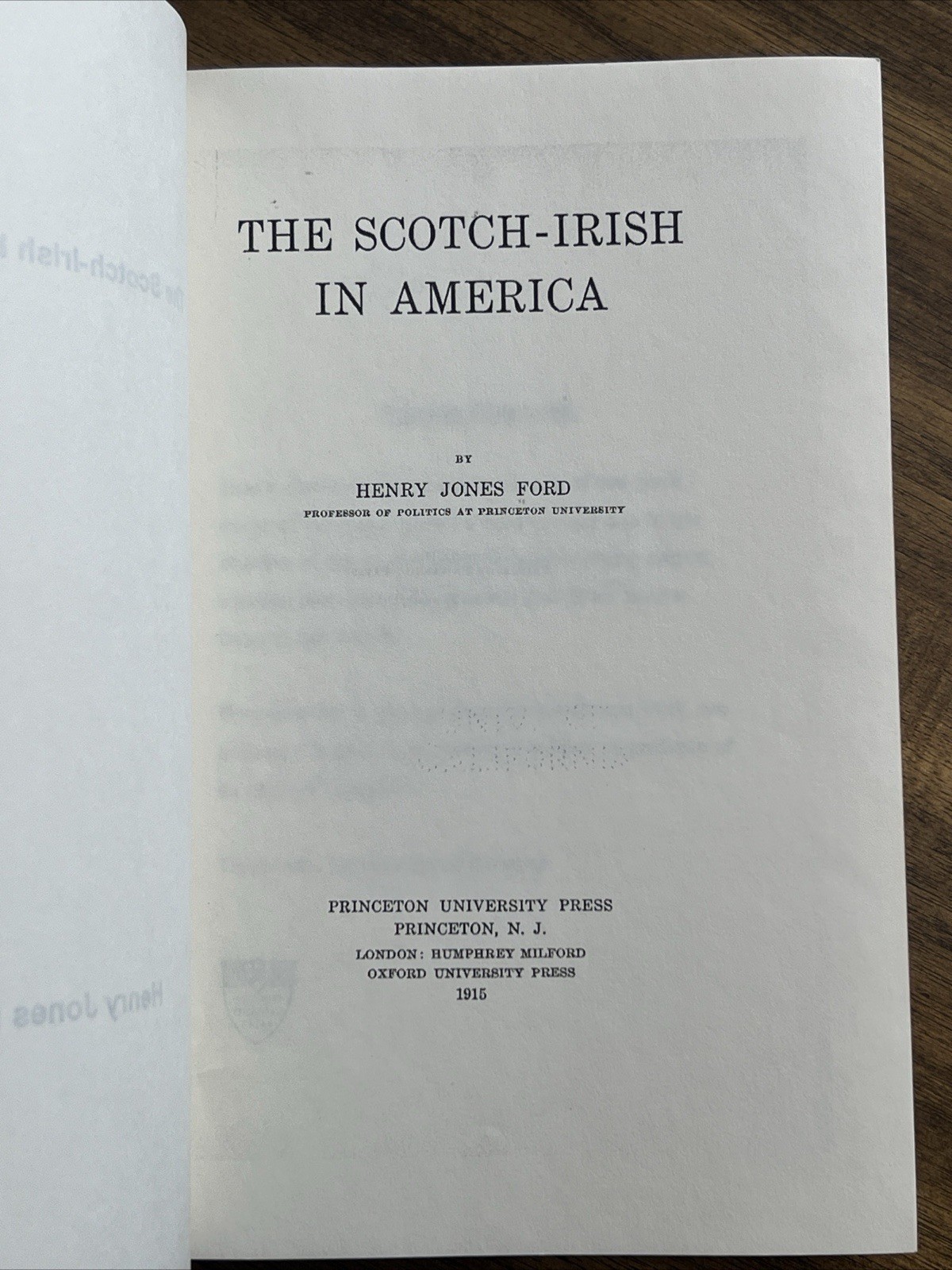 Scotch-Irish in America by Henry Jones Ford (2007, Perfect)