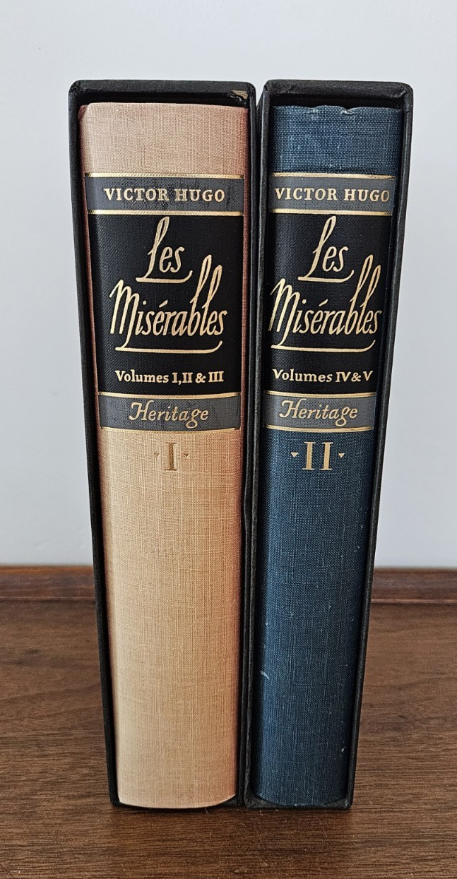 Les Miserables 2 Volume Set, Heritage Press Hardcovers w/ Slipcase FREE SHIP