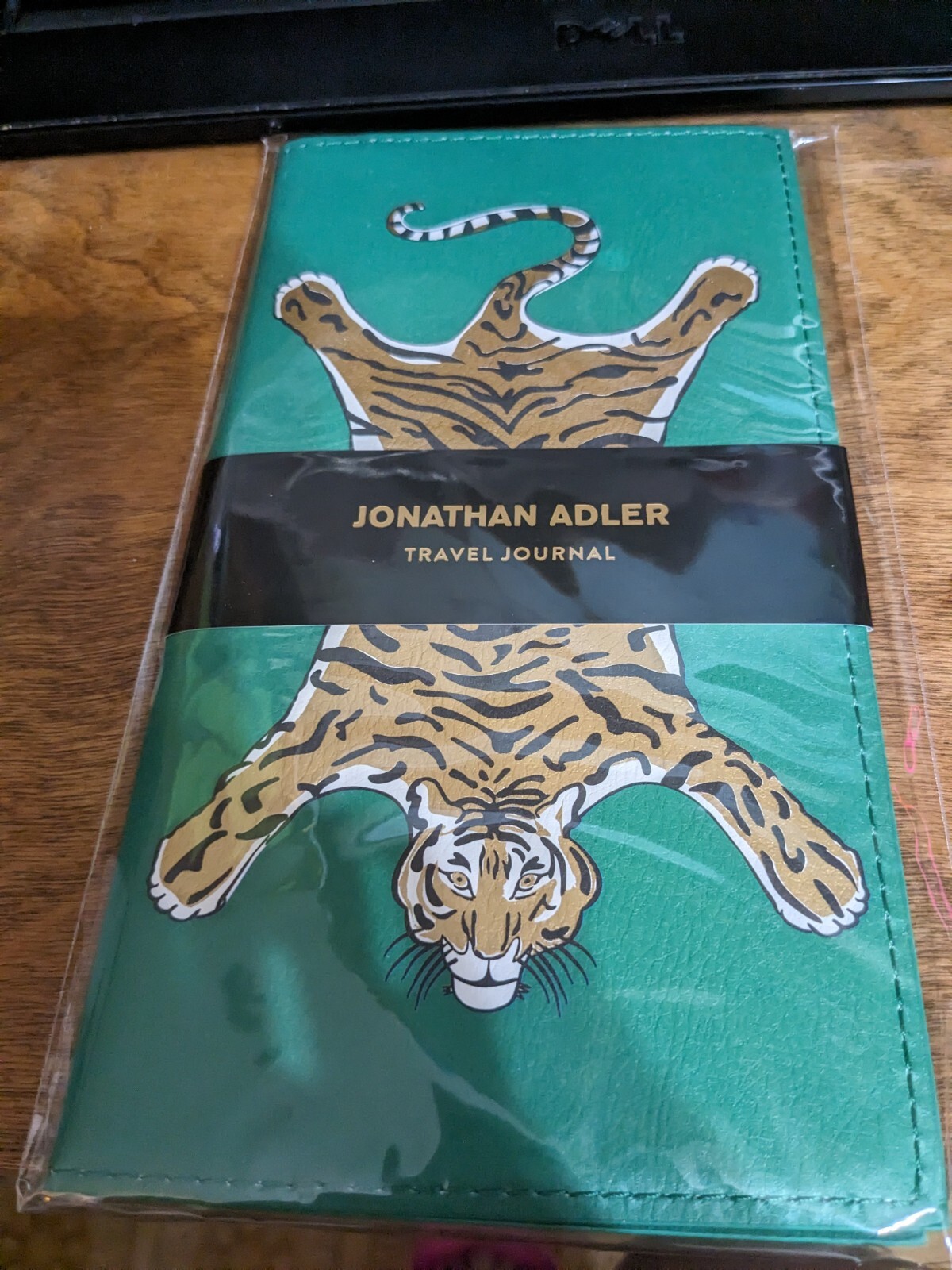 Jonathan Adler Travel Journal NWT Gold Tiger Green Cover Vegan Leather 80 pages