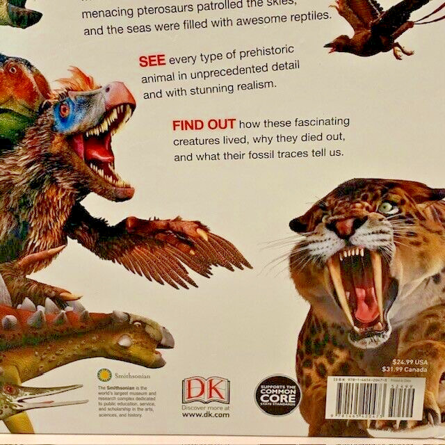 Dinosaurs Book Prehistoric Creatures 1st Ed Table Room Decor Staging Illustrated