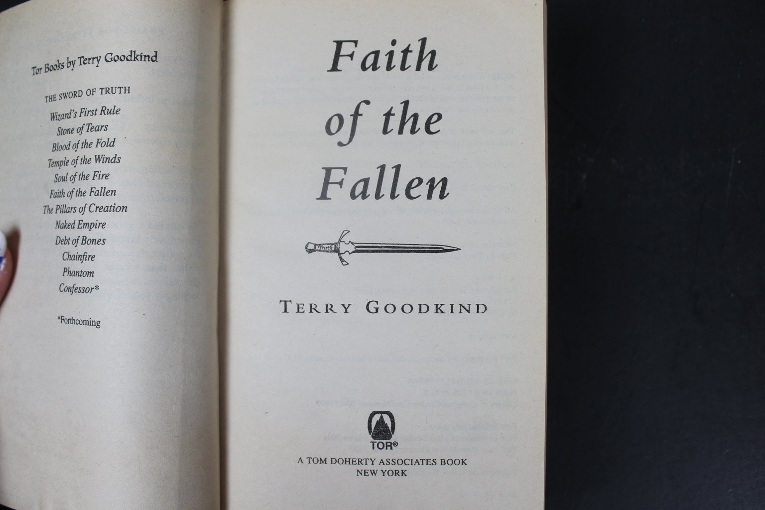 Faith of the Fallen Terry Goodkind 2001 Mass Market Fantasy Tor Books PB