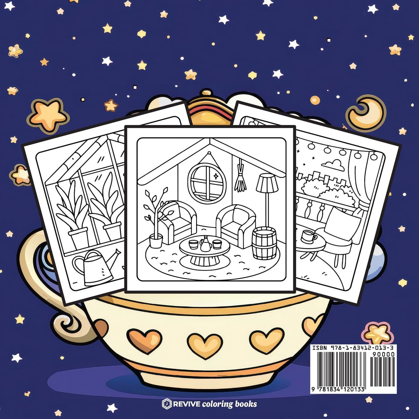 Revive Coloring Boo Bold & Easy Cozy Spaces Coloring Bo (Paperback