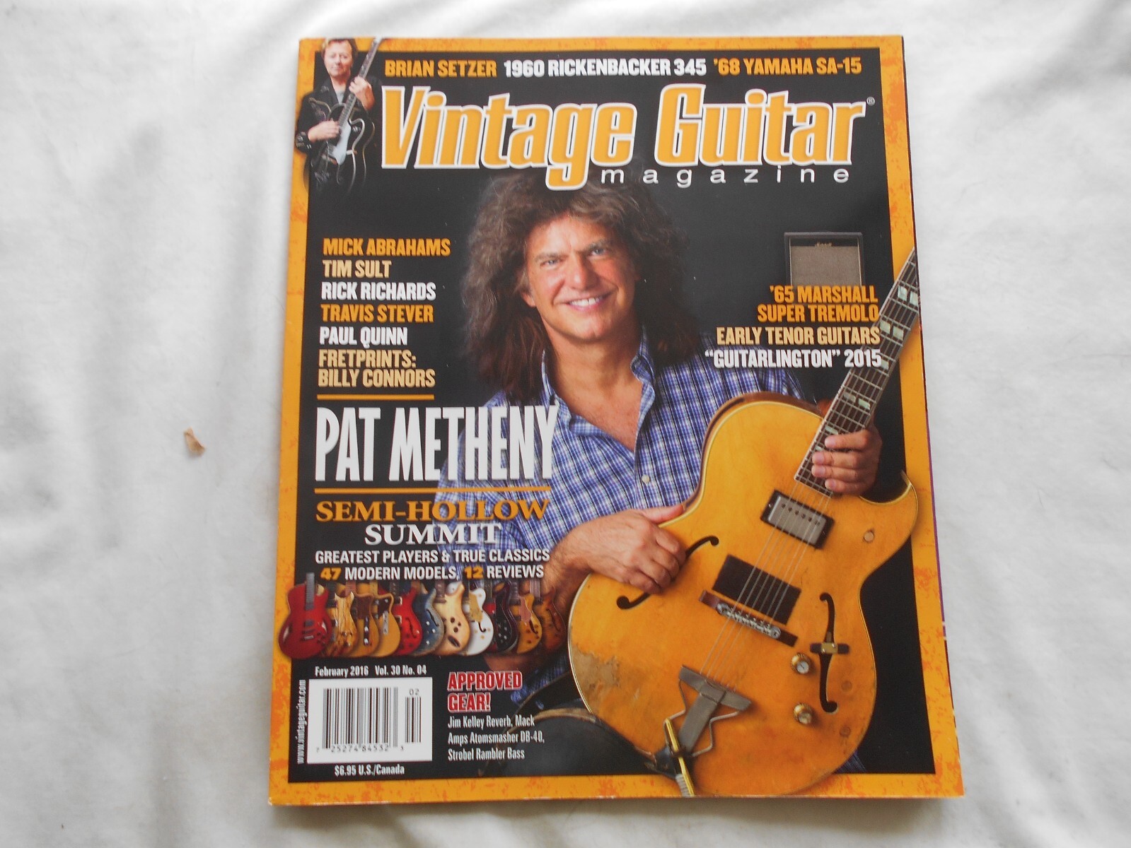 VINTAGE GUITAR MAGAZINE-FEBRUARY,2016 PAT METHENY