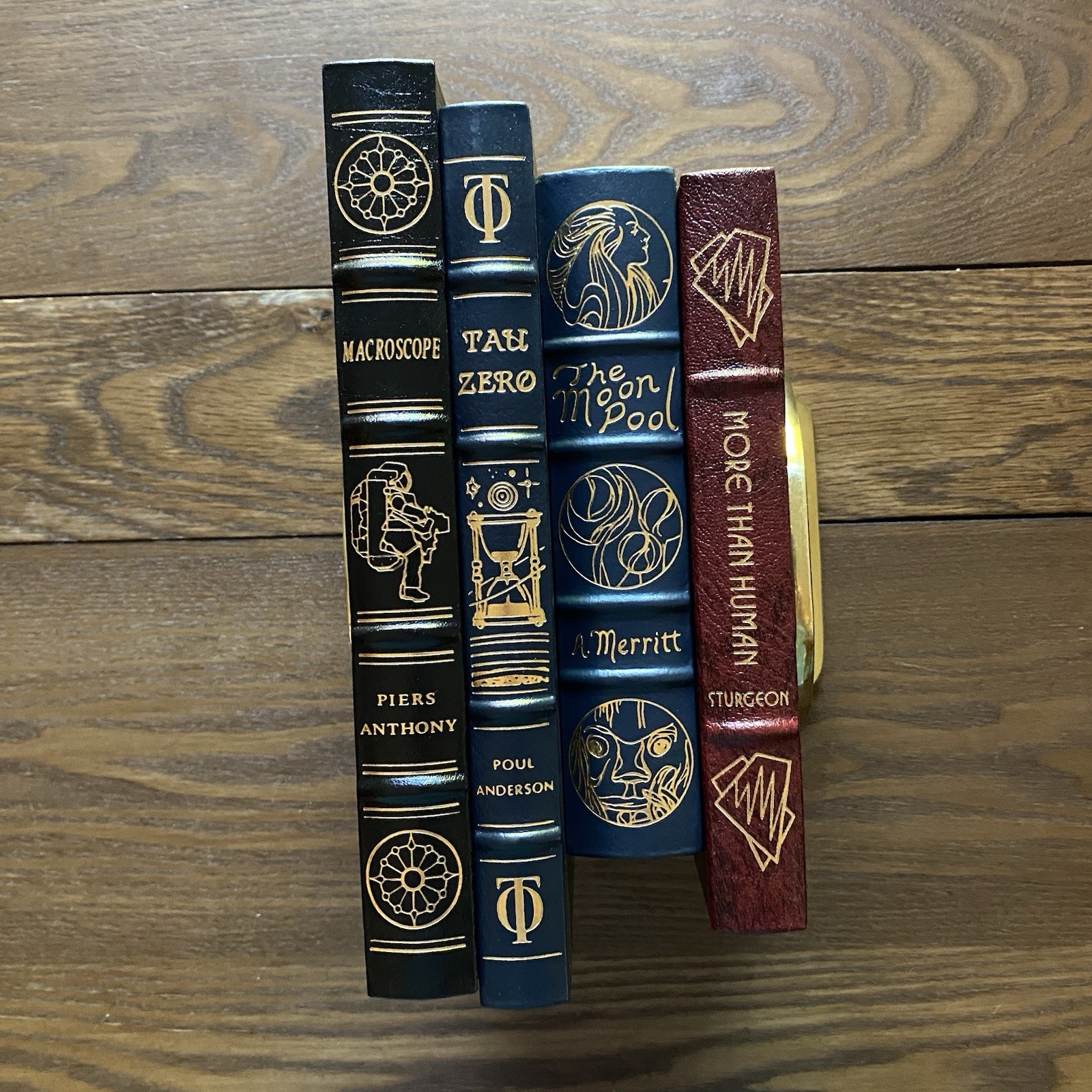Easton Press Lot 4 SciFi Moon Pool Tau Zero Macroscope More Than Human Leather