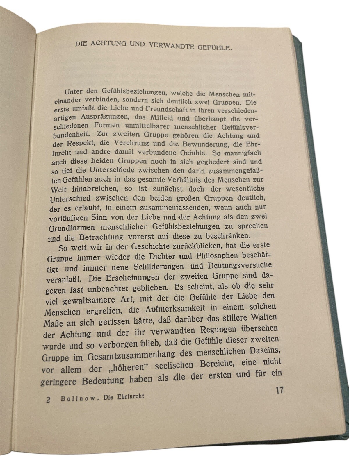 Otto Friedrich Bollnow Die Ehrfurcht 1958 Hardcover Vittorio Klostermann Pub.