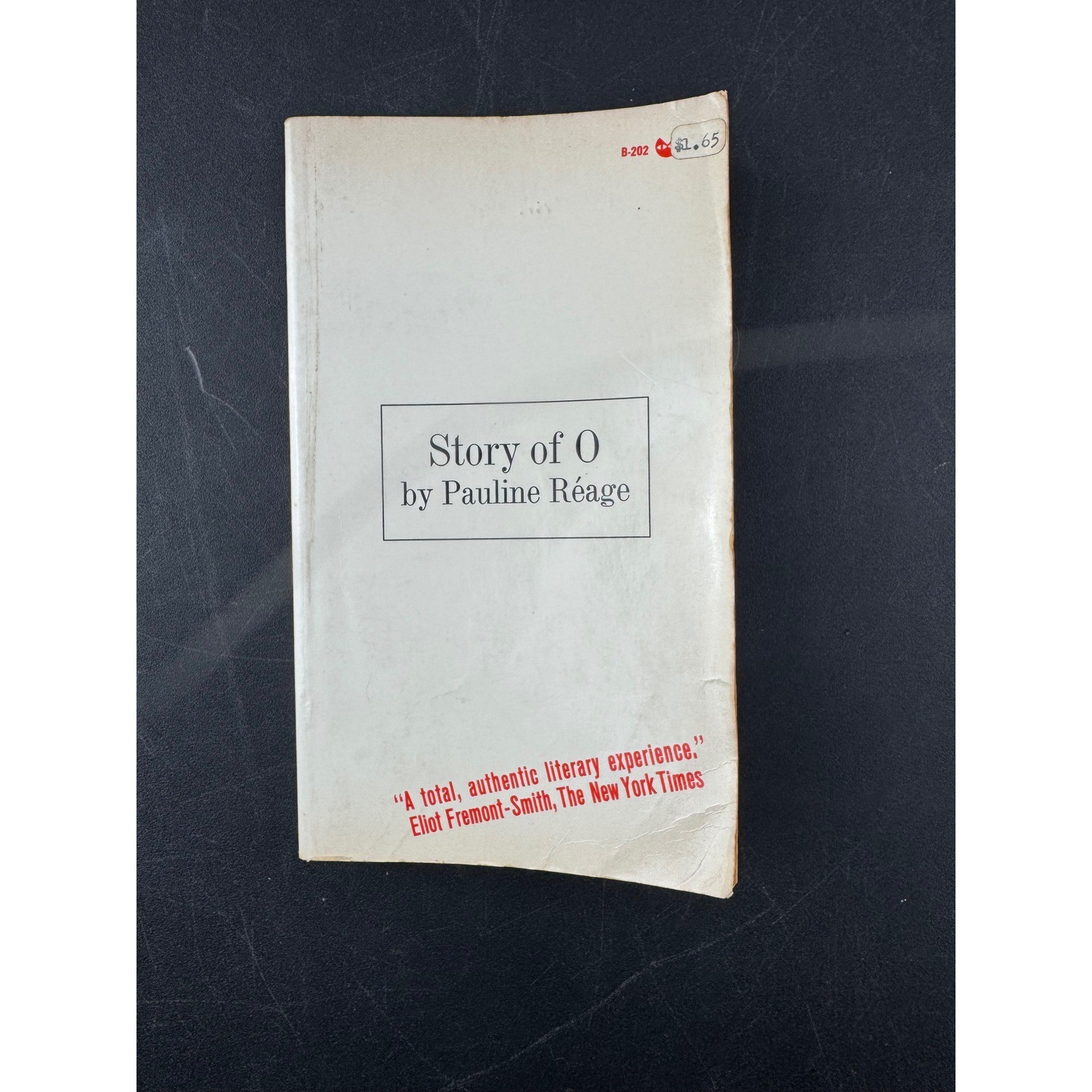 Story of O Pauline Reage Grove Press Evergreen Black Cat B-202 Paperback 1965
