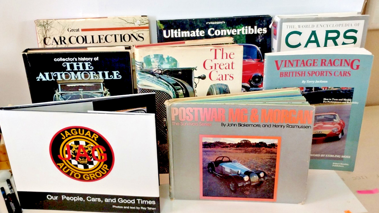 Lot Of 8 Classic Car Collector Books Auto Racing Jag Convertibles British Cars