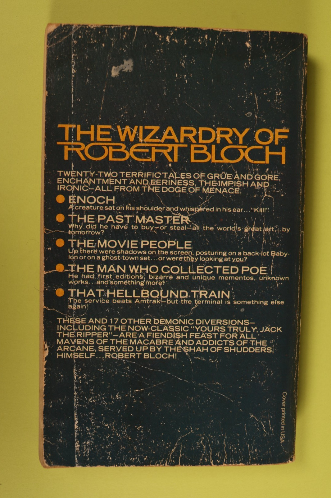 The Best of Robert Bloch Vintage 1977 Ballantine Del Rey Paperback
