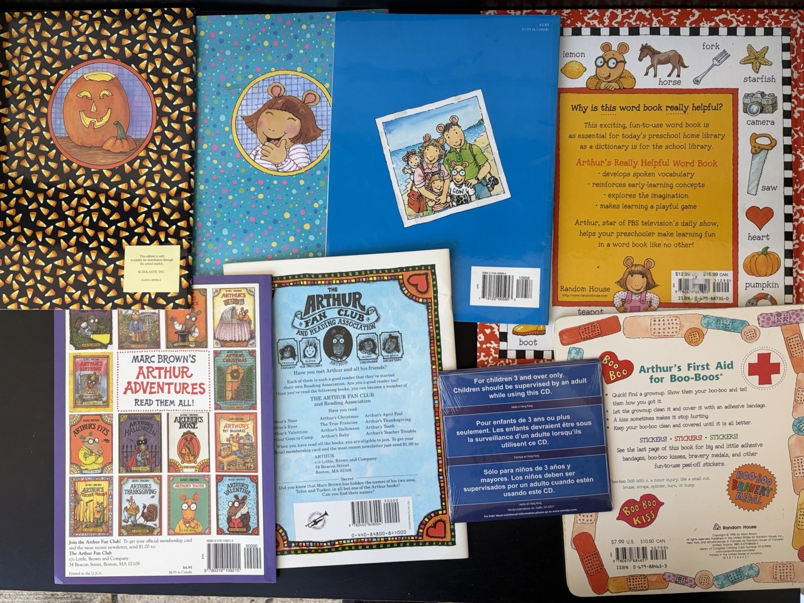 Arthur Adventures By Marc Brown Lot 7 Books & 1 AUDIOBOOK CD New Sealed