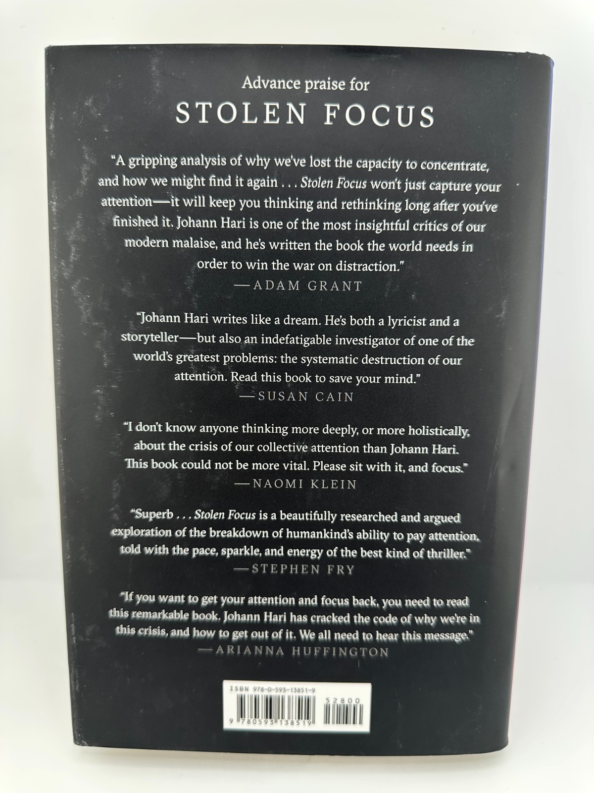 Stolen Focus Johann Hari HC 2022 Why You Can’t Pay Attention Think Deeply