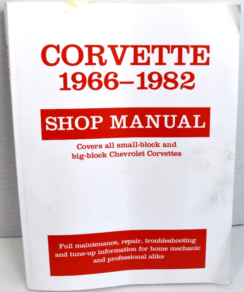 Corvette, 1966-1982 : Shop Manual by Motorbooks (1986, Trade Paperback) *VG*